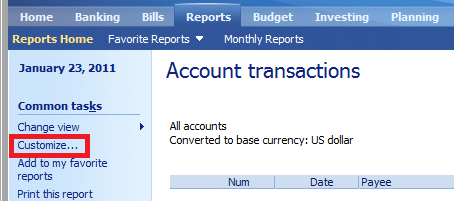 Transaction Customize